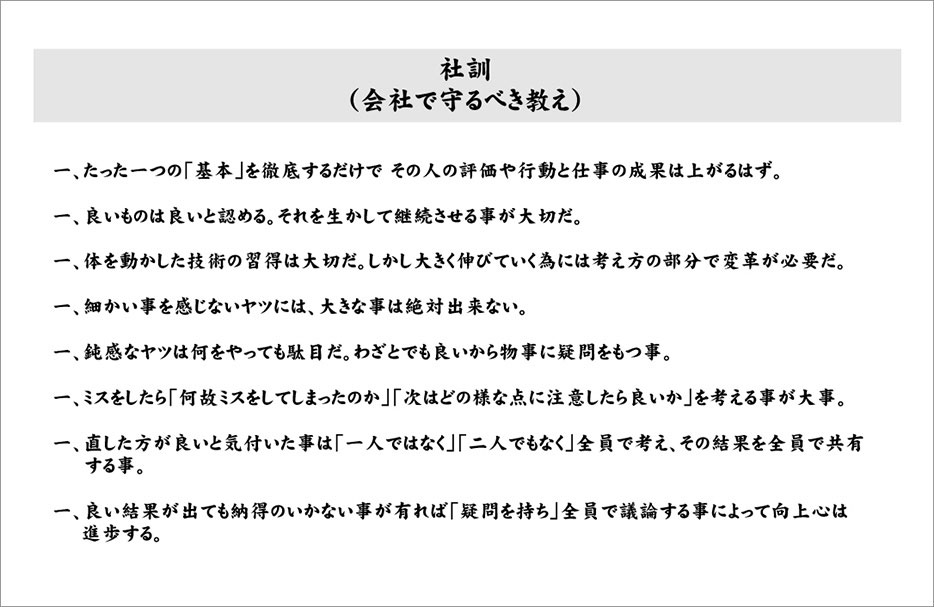 社訓(会社で守るべき教え)